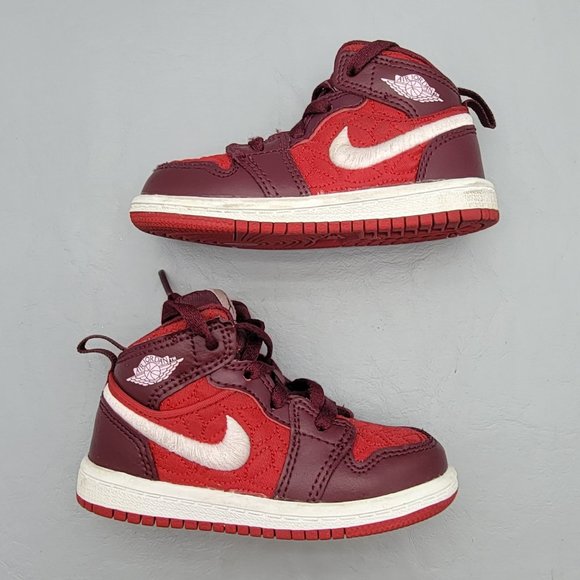Nike Other - Air Jordan 1 Mid SE TD 'Red Quilted' SIZE 6C #AV5172-600